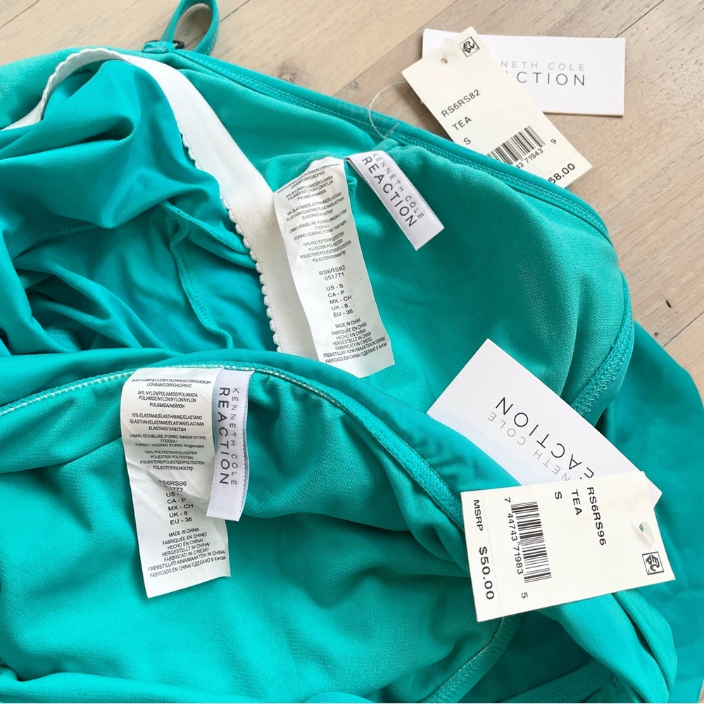 Kenneth Cole Reaction Ruffle Shuffle Tankini | Teal | Small - Picture 12 of 12